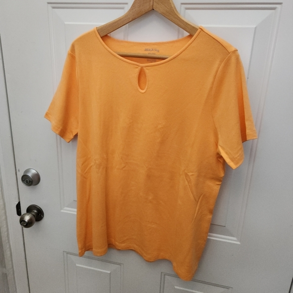 NWT White Stag Keyhole Short Sleeve Orange Shirt Plus  XXL ‎ 20